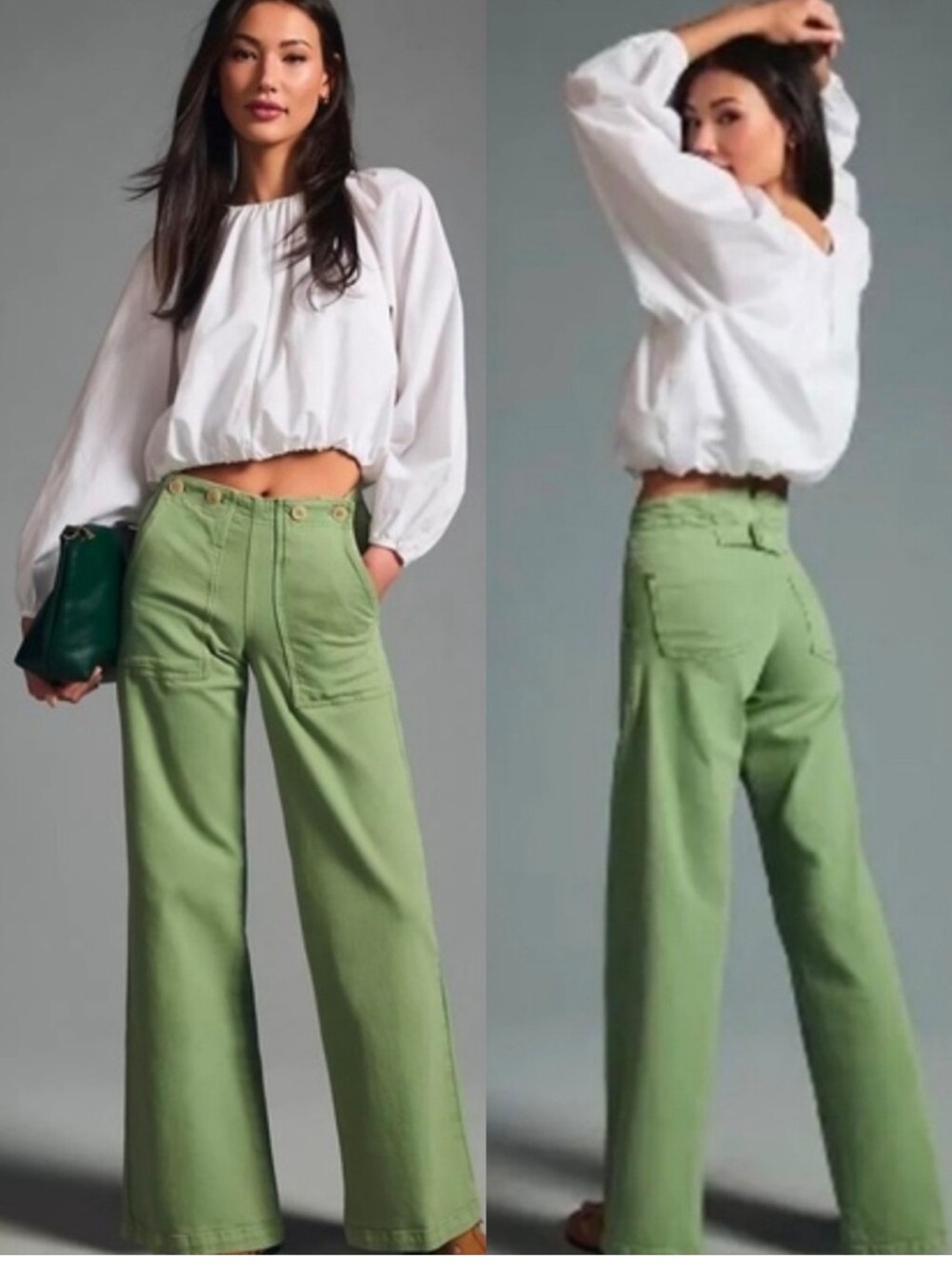 Pilcro green Utility High-Rise Chinos